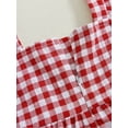 thumbnail image 6 of Suealasg 2Pcs Baby Girl Outfits Cute Sleeveless Plaid Print Ruffle Tops + Shorts Set 3M 6M 12M 18M Infant Girl Summer Clothes, 6 of 8