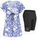 thumbnail image 1 of Gibobby Conjunto de Bañador Sexy Traje de baño dividido de mujer conservadora con estampado delgado(Azul,M), 1 of 4