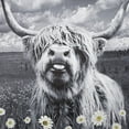 thumbnail image 5 of Highland Cow Wall Art, Funny Western Wildlife Cow Pictures Wall Decor with Daisy Farmhouse Theme Canvas Wall Artwork Framed for Living Room Bedroom Bathroom Home Decor Ready to Hang 12x16 Inches, 5 of 6