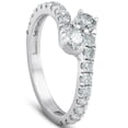 thumbnail image 3 of Pompeii 1 Ct Two Stone Diamond Forever Us Anniversary Engagement Ring 10k White Gold, 3 of 4