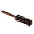 thumbnail image 1 of Cepillo redondo de fibra con mango de madera para el cabello, cepillo de masaje para el cuidado del cabello en peluquerías., 1 of 7