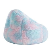 Room Revival Super Soft Teddy Sherpa Structured Bean Bag Chair, Pink Blue