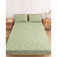 thumbnail image 2 of King Size Fitted Sheet Set - Southwestern 3 Piece Bedding Sets 16" Deep Pocket Fitted Sheet with 2 Pillowcases, Sage Green Paisley Print Vintage Rustic Brushed Microfiber Hotel Luxury Bed Sheets, 2 of 9