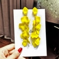 thumbnail image 5 of Acrylic Matte Rose Flower Petal Long Drop Dangle Earring Bohemian Resin Floral Tassel Statement Hanging Earring for Women Exaggerated Party Jewelry Gift, 5 of 5