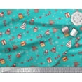 thumbnail image 3 of Soimoi Green Viscose Chiffon Fabric Christmas Theme Party Printed Fabric 1 Yard 42 Inch Wide, 3 of 3
