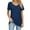 Navy, variant on SZXZYGS T Shirts for Women Cotton Pack Of 6 Womens Thin V Neck Pleated Summer New Casual Pullover Solid Color Temperament T Shirt