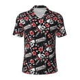thumbnail image 2 of Daiia Vintage Skull Casino Pattern Men’s Polo Shirts,Solid Deck Shirt,Classic Fit, Breathable Cotton Polo for Casual and Sport Wear-Large, 2 of 9
