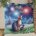 thumbnail image 3 of Happy New Year Sphynx Family Cheer Winter Midnight Firework Quilt Blanket Cat Lover Kitten Owner Gifts Idea Cozy Comforter Throw Blanket - 02025, 3 of 5