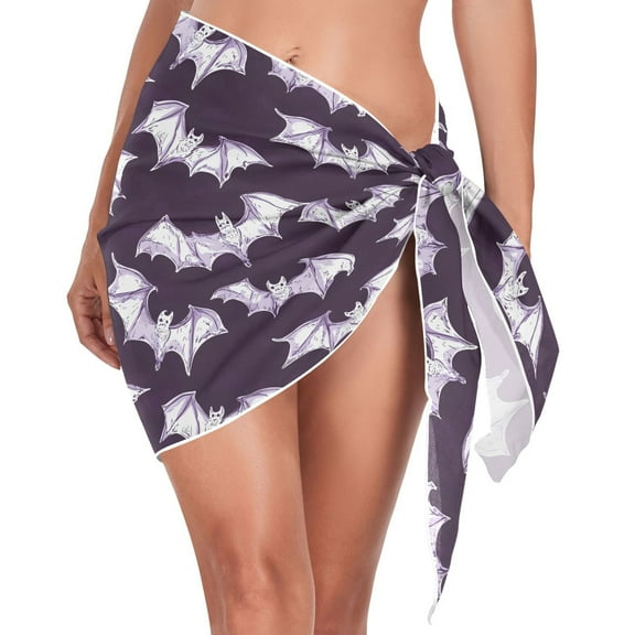 joogoo Bats Women's Beach Sarong Bathing Suit Wrap Swimwear Cover Ups M
