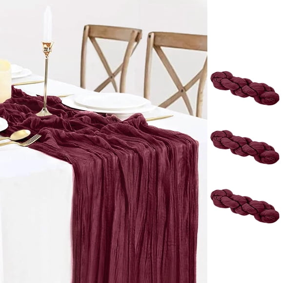 Table Runner BLUETOP, 90 x 300 cm, color burdeos, paquete de 3 unidades