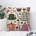 thumbnail image 4 of Pofeuu Vintage Coffee Print Double-sided plush pillowcase Square Throw Pillow Covers Pillows Cover for Living Room Bedroom Sofa Couch Cushion Cover（No pillow core）-16"x16", 4 of 7