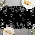 thumbnail image 3 of SUNOLIFE Halloween Skull Table Runner Black Skeleton Kitchen Dining Table Linens 13 x 90 Inch, 3 of 4