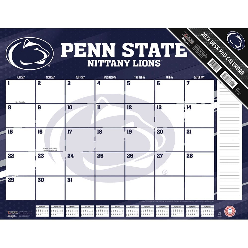 Penn State Nittany Lions 2023 Desk Pad Calendar - Walmart.com