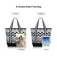 thumbnail image 5 of HAWEE Canvas Tote Bags for Women with Zipper and Compartments Large Capacity Multi Pocket for Travel Storage Purse, Wave, 5 of 7