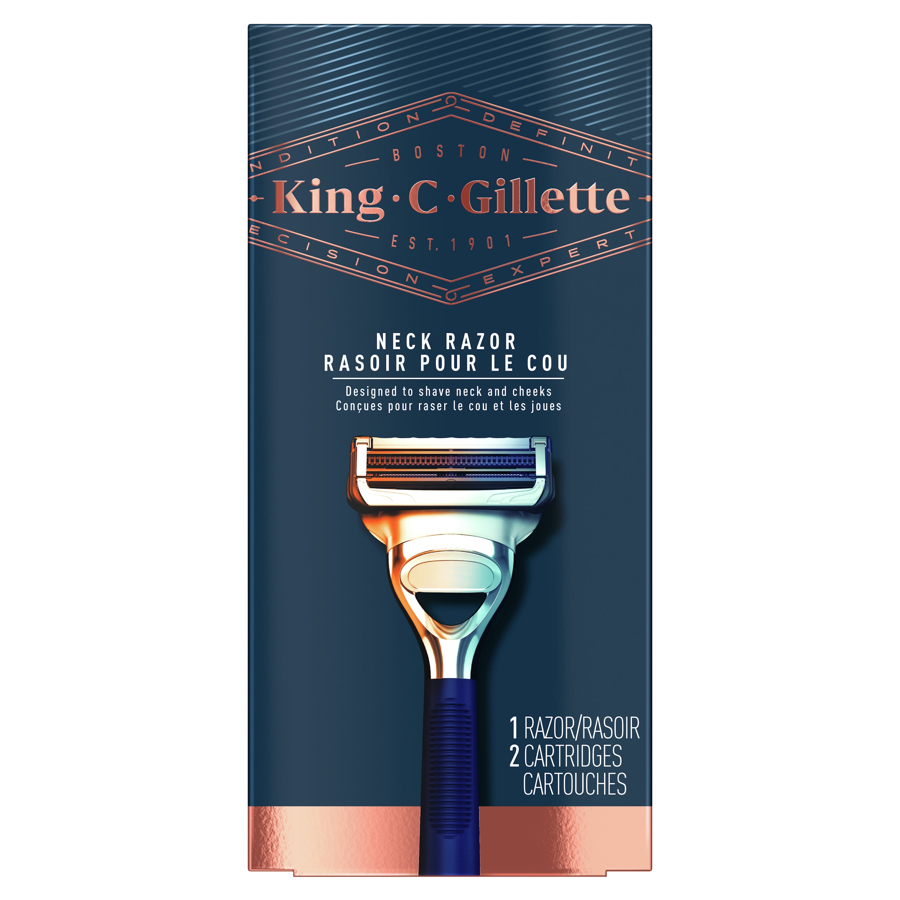 King C. Gillette Neck Razor Handle and 2 Blade Refills