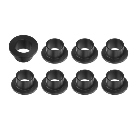 8 Packs Flanged Sleeve Bearings Plastic Bushings 14mm Bore x 16mm OD x 12mm Length Black POM Bushings