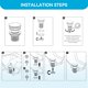 thumbnail image 4 of Desagüe de lavabo sin rebosadero, desagüe emergente para lavabo Desagüe de lavabo con tapa de cerámica Tapón de drenaje blanco Tapón de lavabo de latón, 4 of 5