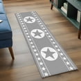 thumbnail image 4 of 2x6 Washable Runner Rug, Western Texas Star Non-Slip Hallway Runner for Entryway Kitchen Bedroom, Vintage Simple Gray White Stars Grey Indoor Carpet Runner Floor Mat, 4 of 9