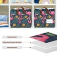 thumbnail image 4 of Yayeee Foldable Storage Basket for Shelves with Handles Waterproof Cloth Bins, Yellow Floral Flamingo, 4 of 7