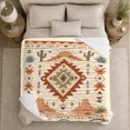 thumbnail image 5 of Southwestern Desert Landscape Sun decorative motif Rustic, Peaceful Mountain Lake Scene, Warm Flannel Blanket for Cabin and Lodge, Outdoor Lovers Camping Gift, Artistic Home Decor, 5 of 9