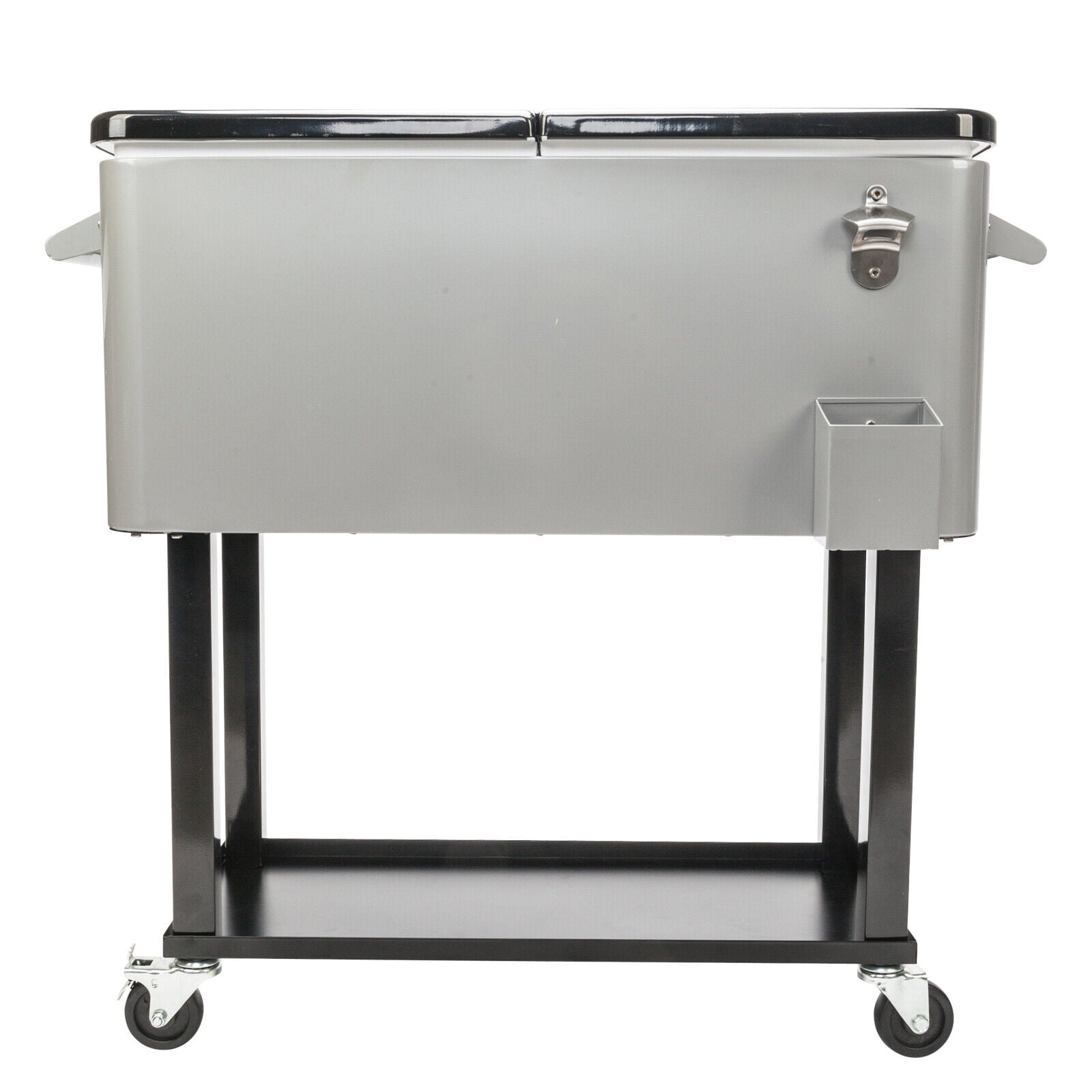 Clearance Sale! 80 Quart Rolling Ice Chest on Wheels, Portable Party Bar Cold Drink Beverage