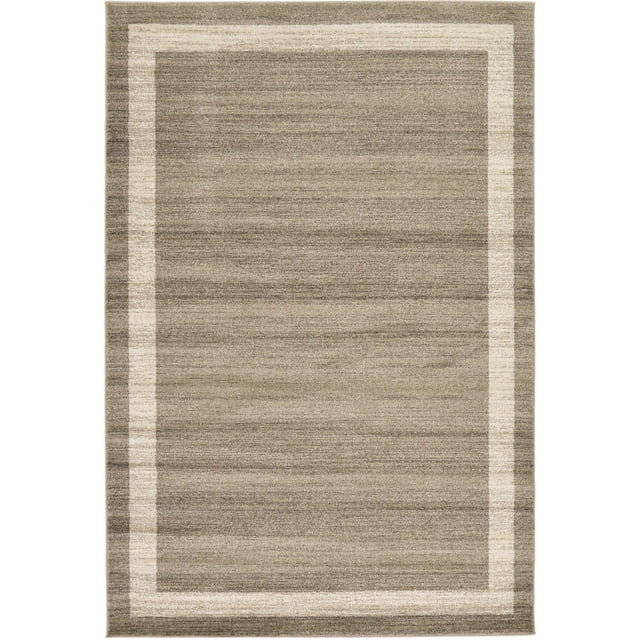 Unique Loom Del Mar Collection Contemporary Transitional Area Rug, 6' x 9', Light Brown/Beige