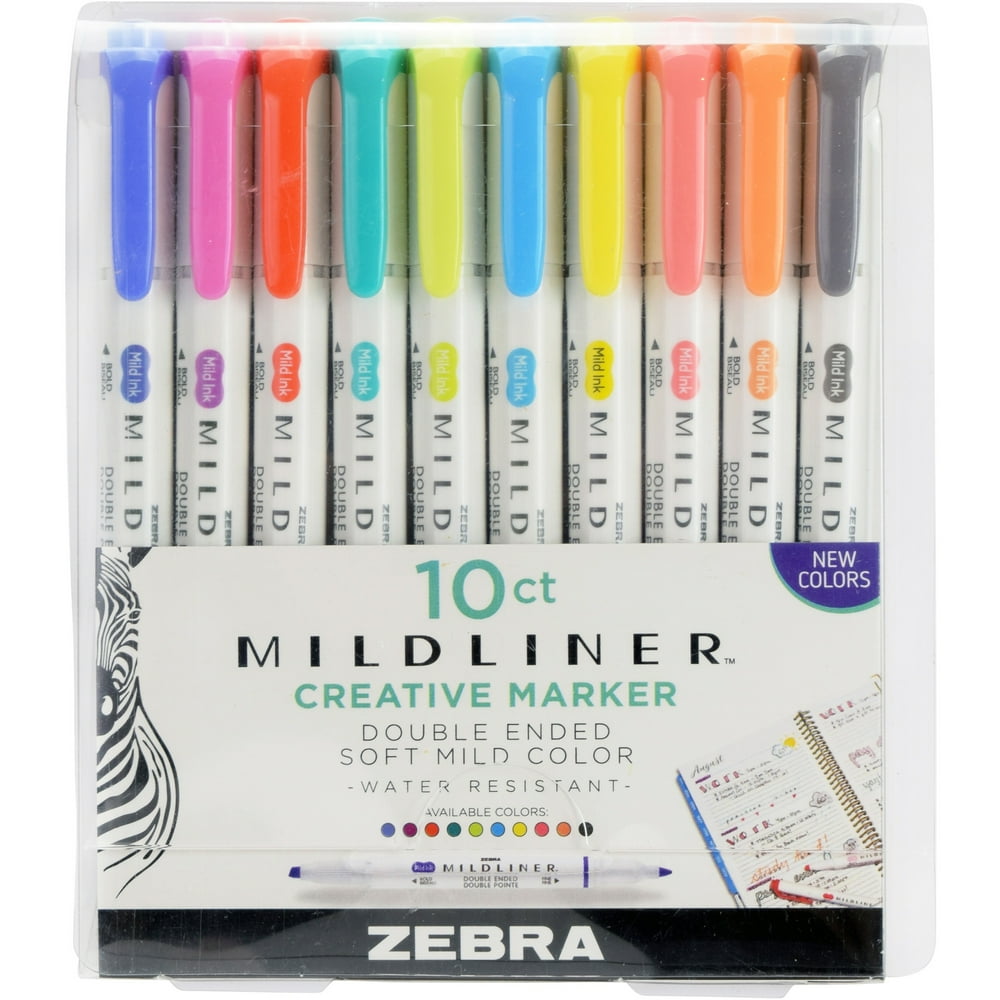 Zebra Pen, ZEB78501, Milliner Double Ended Highlighter, 10 Per Pack
