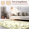 thumbnail image 2 of ODIKA 4'x6' Machine Washable Non-Slip Area Rug, Growth Inspired Featuring Flowing Vine and Leaf Motifs High Traffic Rug, Ivory, 165512, 2 of 7
