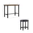thumbnail image 4 of Linon Austin 3 Piece Pub Set Wood Table Top Padded Stools Metal Legs in Black, 4 of 10
