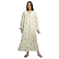 thumbnail image 1 of Moomaya Chemise de Nuit en Coton Imprimé Col Marin pour Femmes, 1 of 5