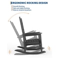 thumbnail image 5 of Outdoor HDPE Rocking Chair with Wood Texture, Weather Resistant Porch Rocker with 380 LBS Support for Patio, Backyard, Balcony and Garden, 5 of 8
