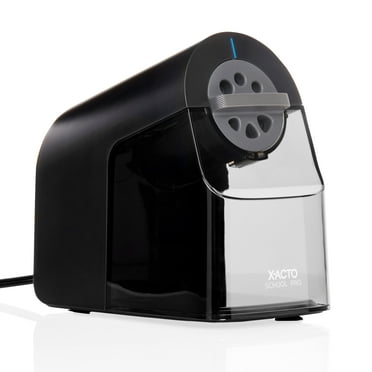 X-ACTO® Pencil Sharpener, School Pro® Electric Pencil Sharpener, With Six Size Dial, XL Shavings Bin, Black, 1 Count