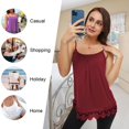 thumbnail image 4 of CHOK Camisoles à Soutien-Gorge Intégré pour Femmes, Bretelles Spaghetti Ajustables, Débardeur Sans Manches, Hauts d'Été, 4 of 6