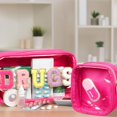 thumbnail image 3 of Bolsa Hillban Medicine Chenille Letter Preppy de PVC transparente de nailon, 3 of 7