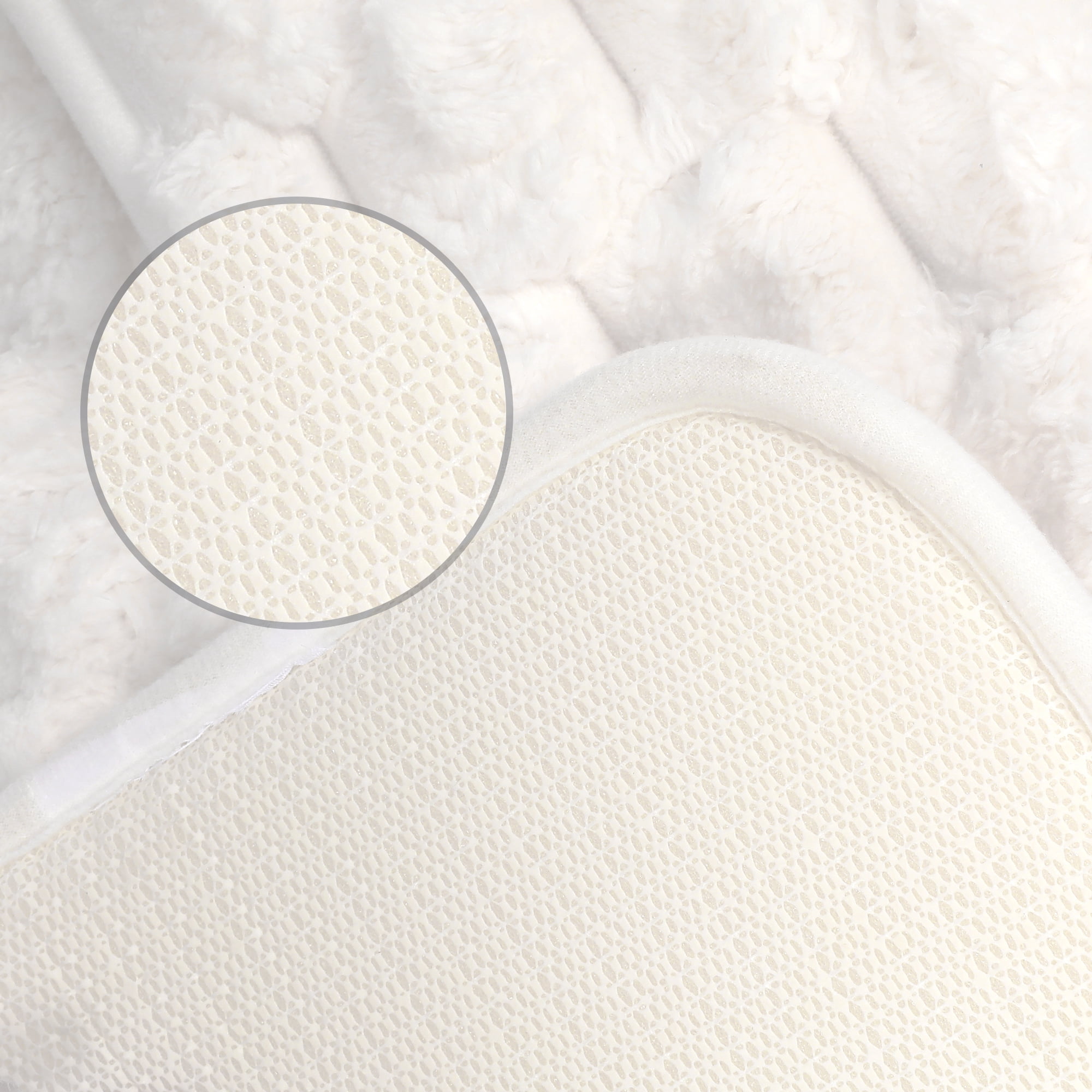 Unique Bargains Soft Absorbent Non-Slip Washable Bath Mat White 16" x 24"