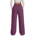 thumbnail image 4 of Nestiefly Wide Leg Sweatpants Women Baggy High Waist Workout Yoga Pants with Pockets | Loose Fit Drawstring Sweat Pants,Fall Clothes Dark Purple M, 4 of 6