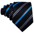 thumbnail image 4 of Set de Corbatas de Seda para Hombre Barry.Wang Negocios Raya Azul Real, 4 of 8