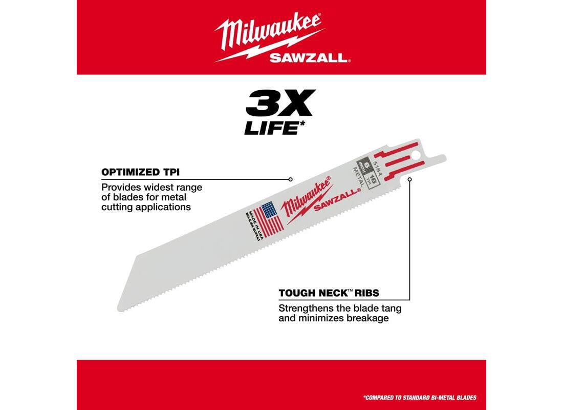 Milwaukee 48-00-5090 - Thin Kerf Metal Cutting Sawzall Blades
