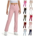 thumbnail image 6 of Big Kid Girls' School Uniform Skinny Leg Jegging, Flat Front Style with Zipper Closure, Functional Pockets Pink 14-15 Years, 6 of 6