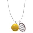 thumbnail image 1 of Delight Jewelry Silvertone Large Tennis Ball Best Mom Ever Charm Necklace, 1 of 4