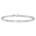 thumbnail image 4 of 2.7mm Solid .925 Sterling Silver Square Box Chain Bracelet, 7 inches, 4 of 7