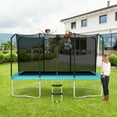 thumbnail image 3 of Gymax 8 x 14 FT Rectangular Recreational Trampoline W/ Safety Enclosure Net Ladder Outdoor Blue, 3 of 9