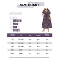 thumbnail image 7 of CASSIE LIZ Plus Size Dresses 2X Summer Midi Womens Sun Dresses Purple Floral Boho Beach Short Sleeve V Neck Loose Fit Spring Party Dresses with Pocket 2XL 18W 20W, 7 of 7
