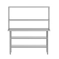 thumbnail image 5 of Flash Furniture Portable Prep and Work Table with NSF Certified 18 Gauge Stainless Steel Top Shelf and Double Overshelves, 2 Galvanized Steel Undershelves, 5 of 9