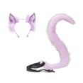 thumbnail image 2 of Conjunto de disfraz con pinza para el pelo y cola de orejas de gato, regalos y accesorios de animales para disfraces y cosplay. Púrpura, 2 of 9