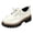 White, variant on Lace up Loafers for Womens Platform Casual Non Slip Daily Work Mules Chunky Lug Sole Patent Leather Business Dress Shoes White Size 6.5