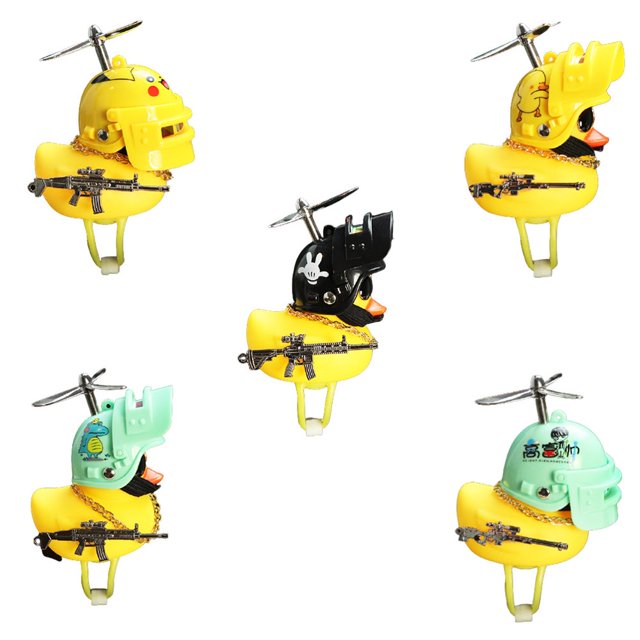 Motorcycle Handlebar Duck Ornament Small Yellow Duck Helmet Bicycle Ornament
