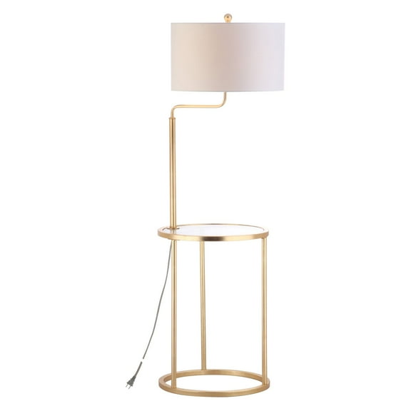 Safavieh Crispin 57 in. H Duo Floor Lamp Side Table, Gold