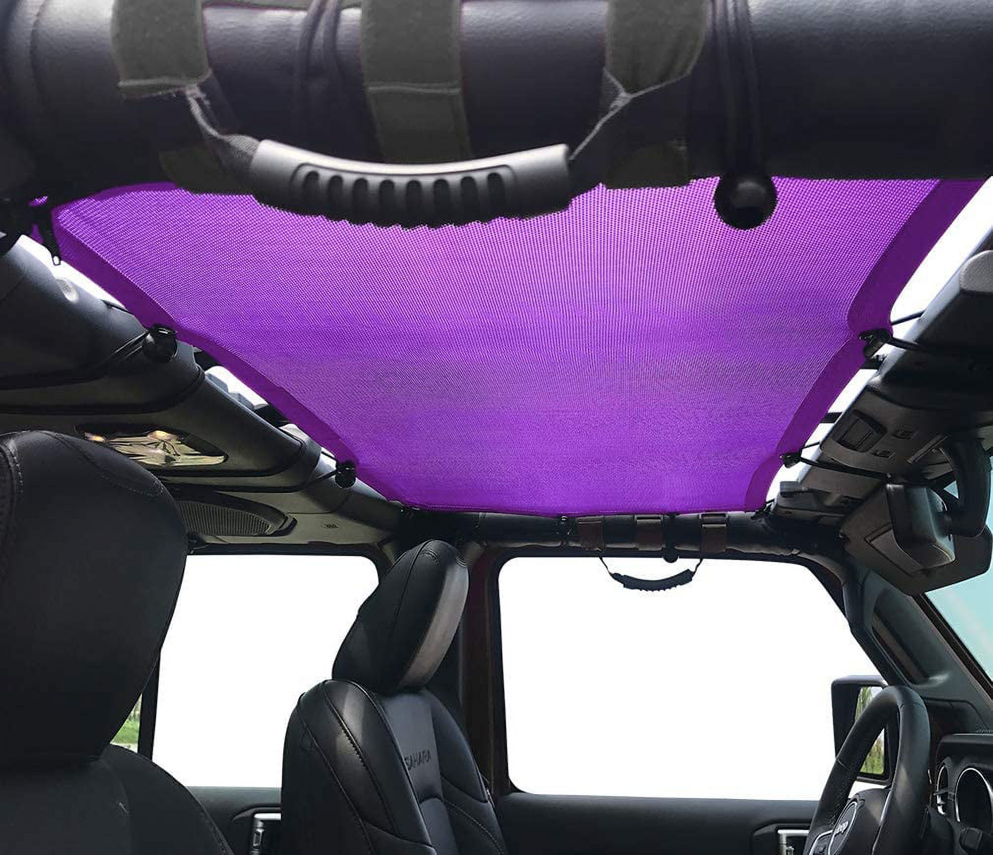 Shadeidea Jeep Gladiator Sunshade JT Door Top Sun Shade Front Purple  Mesh Screen Wrangler Cover UV Blocker with GrabBag Pouch 2018 2019 2020 -10  Years Warranty