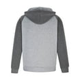 thumbnail image 5 of POROPL Gray Athletic Hoodie Men Work Patchwork Stand Collar Long Sleeve With Pocket Blouse Gifts for Men, 5 of 6
